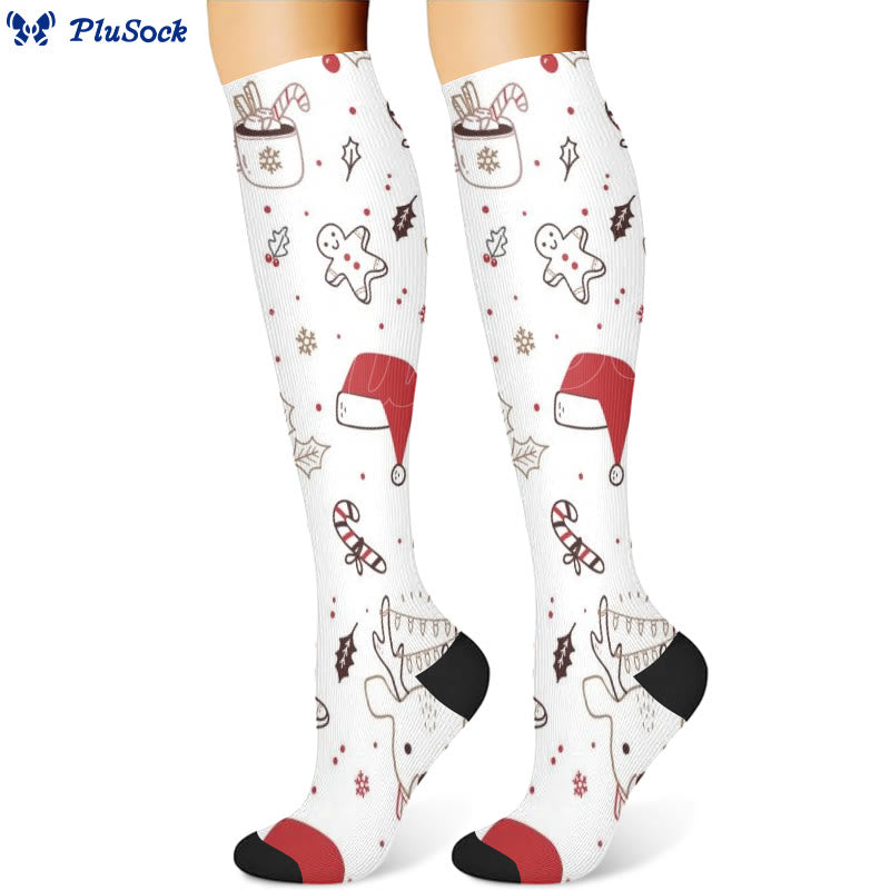 Christmas Deer Bird Compression Socks(3 Pairs) - image 2