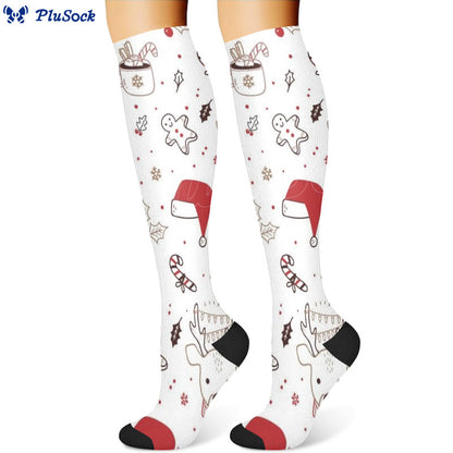 Christmas Deer Bird Compression Socks(3 Pairs) - image 2