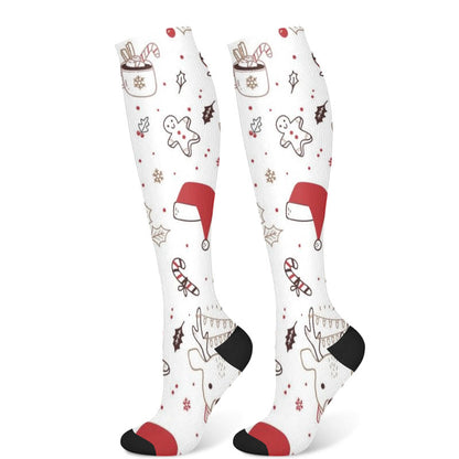 Christmas Deer Bird Compression Socks(3 Pairs) - White(1 Pair) - S/M - image 5