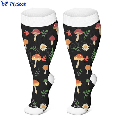 Plus Size Mushroom Styles Compression Socks(3 Pairs) - image 2