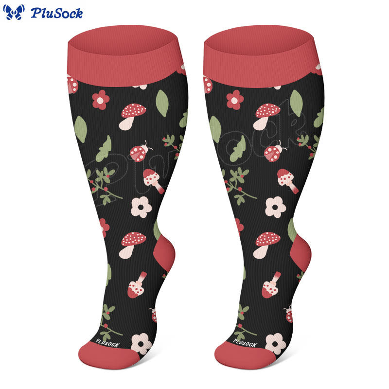 Plus Size Mushroom Styles Compression Socks(3 Pairs) - image 3