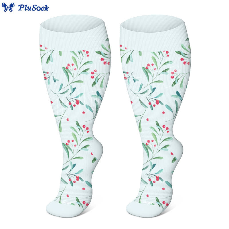 Plus Size Christmas Simple Style Compression Socks(3 Pairs) - image 2