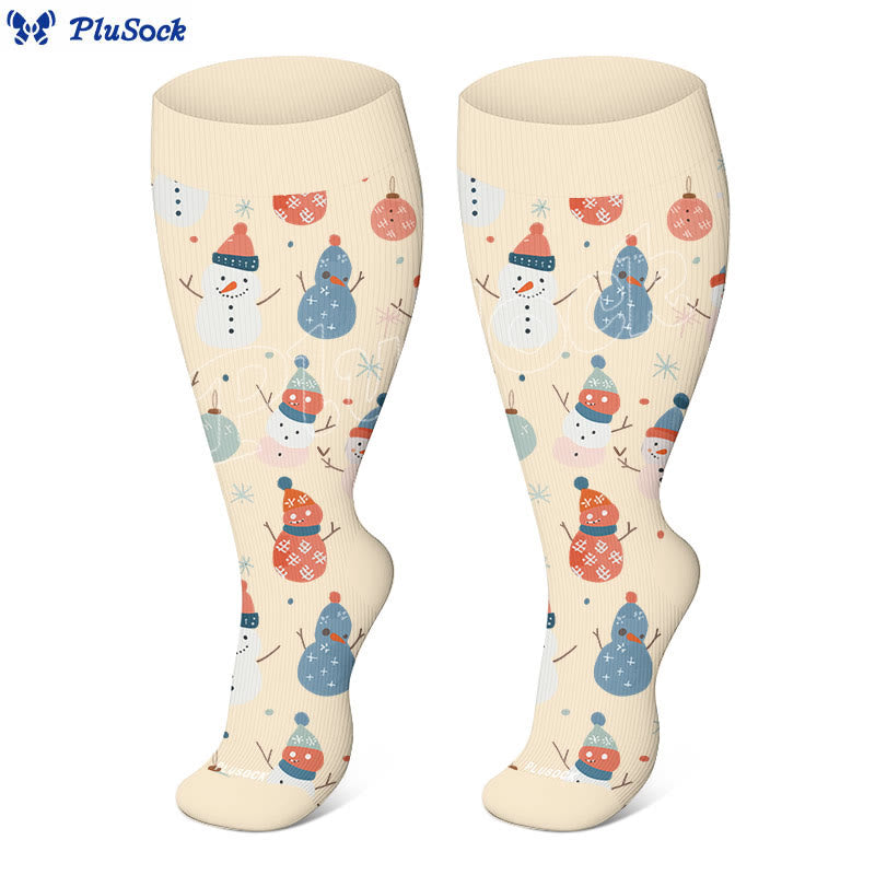 Plus Size Christmas Simple Style Compression Socks(3 Pairs) - image 3