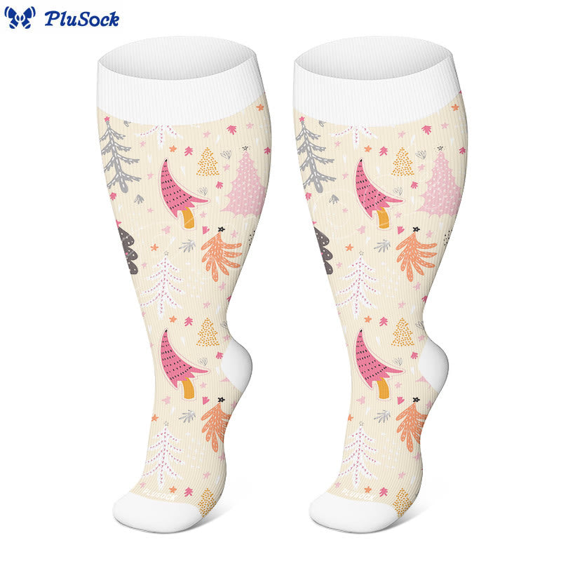 Plus Size Funny Christmas Tree Compression Socks(3 Pairs) - image 7
