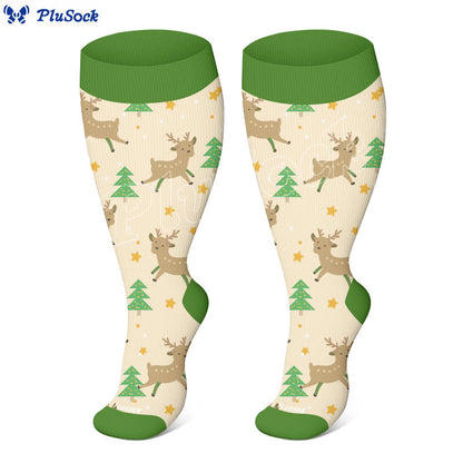 Plus Size Christmas Atmosphere Compression Socks(3 Pairs) - image 6