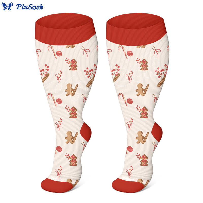Plus Size Christmas Atmosphere Compression Socks(3 Pairs) - image 8
