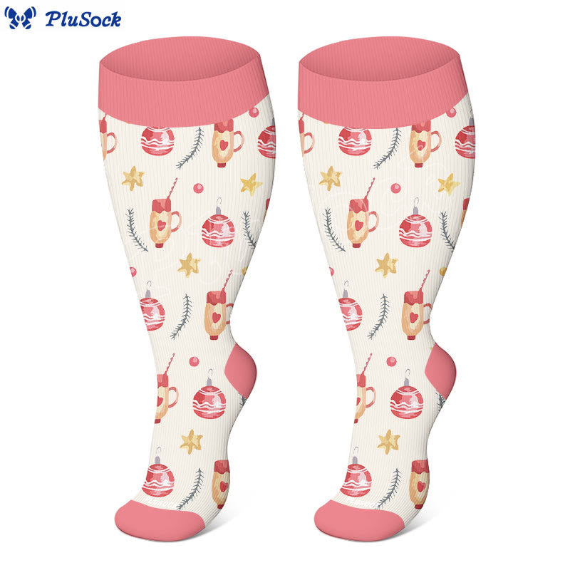 Plus Size Christmas Atmosphere Compression Socks(3 Pairs) - image 7