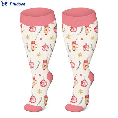Plus Size Christmas Atmosphere Compression Socks(3 Pairs) - image 7