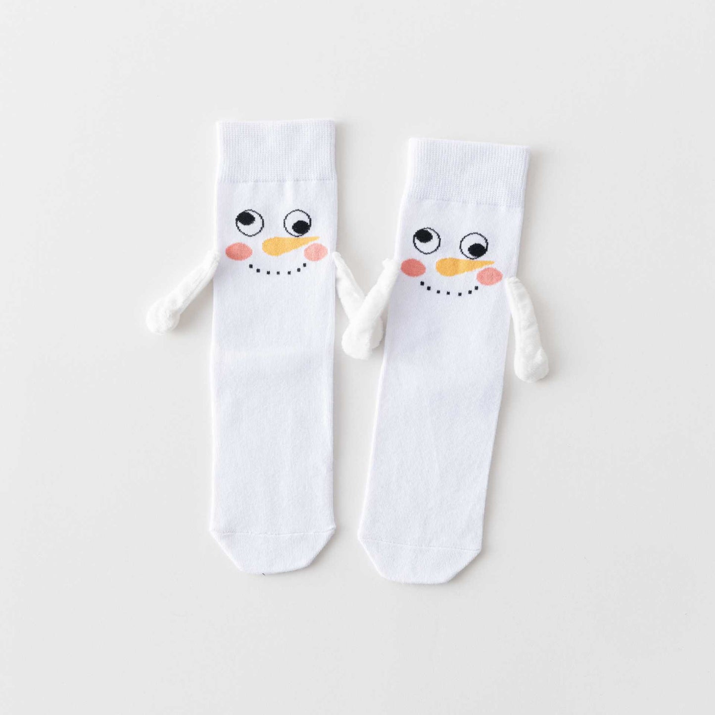 Plus Size Funny Hand In Hand Quarter Socks(3 Pairs) - White - EU36-40(US3-7) - image 12