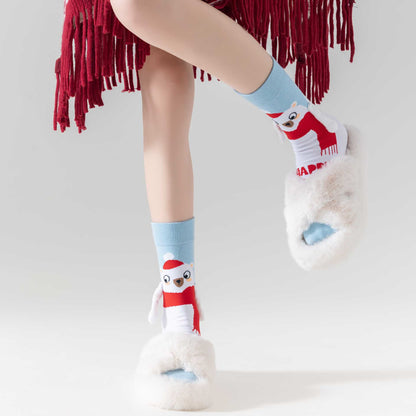 Plus Size Funny Hand In Hand Quarter Socks(3 Pairs) - image 7