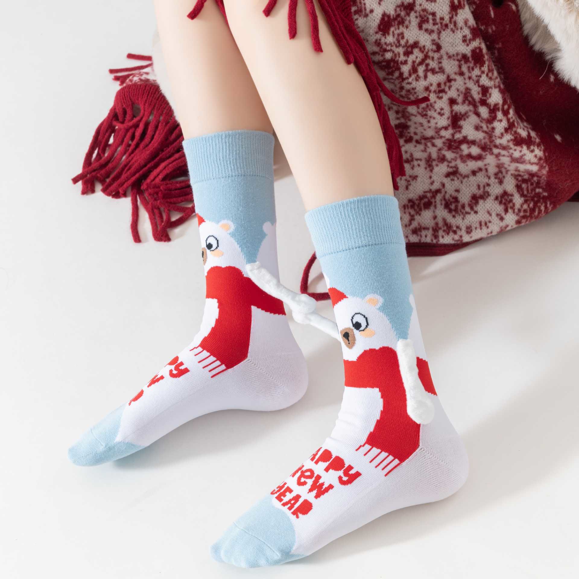 Plus Size Funny Hand In Hand Quarter Socks(3 Pairs) - image 6