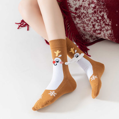 Plus Size Funny Hand In Hand Quarter Socks(3 Pairs) - image 9