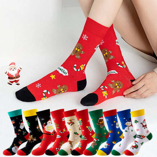 Plus Size Christmas Pattern Quarter Socks(3 Pairs) - image 0