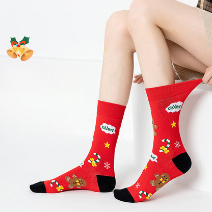 Plus Size Christmas Pattern Quarter Socks(3 Pairs) - image 1