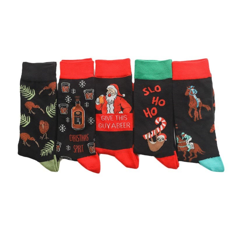 Plus Size Christmas Creative Quarter Socks(5 Pairs) - image 9