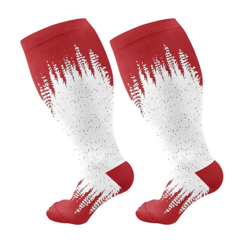 Plus Size Christmas Cats Compression Socks(3 Pairs) - White(1 Pair) - 4XL - image 7