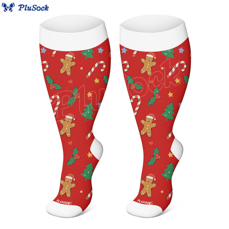 Plus Size Jolly Christmas Compression Socks(3 Pairs) - image 3