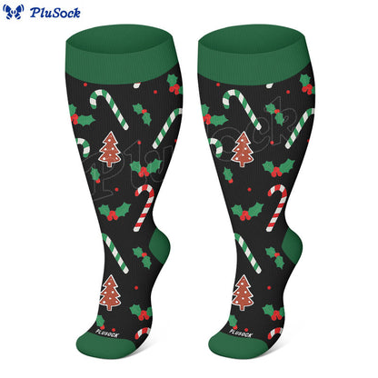 Plusock Plus Size Jolly Christmas Compression Socks - image 4