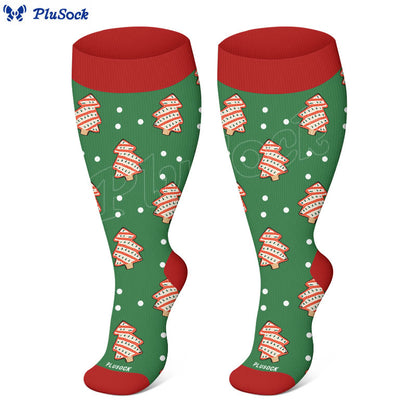 Plus Size Jolly Christmas Compression Socks(3 Pairs) - image 2