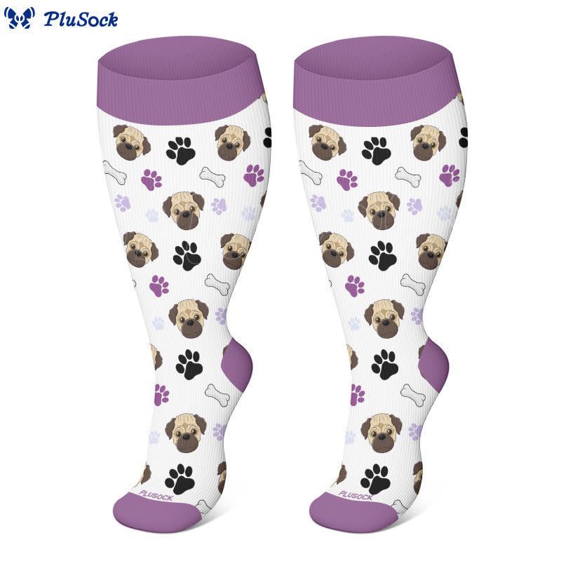 Plus Size Pug Fox Compression Socks(3 Pairs) - image 2