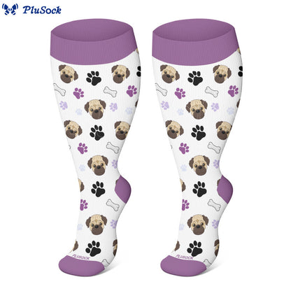 Plus Size Pug Fox Compression Socks(3 Pairs) - image 2
