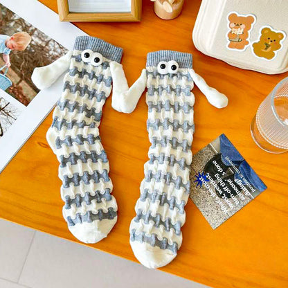Plus Size Dopamine Hand In Hand Quarter Socks(5 Pairs) - Grey - EU36-42(US3-8.5) - image 10