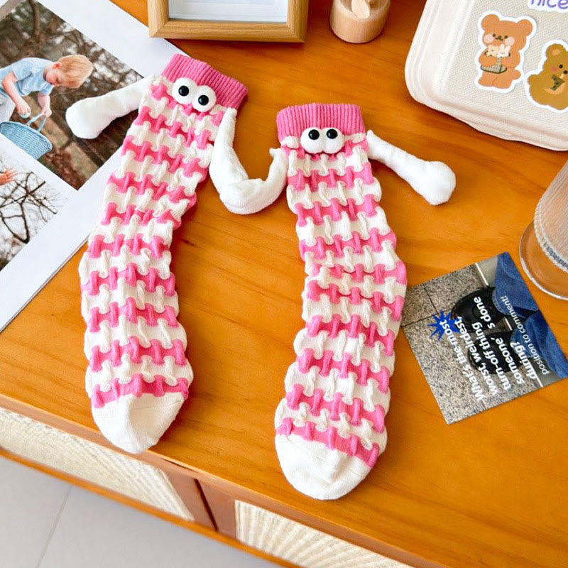 Plus Size Dopamine Hand In Hand Quarter Socks(5 Pairs) - Pink - EU36-42(US3-8.5) - image 8