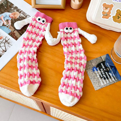Plus Size Dopamine Hand In Hand Quarter Socks(5 Pairs) - Pink - EU36-42(US3-8.5) - image 8