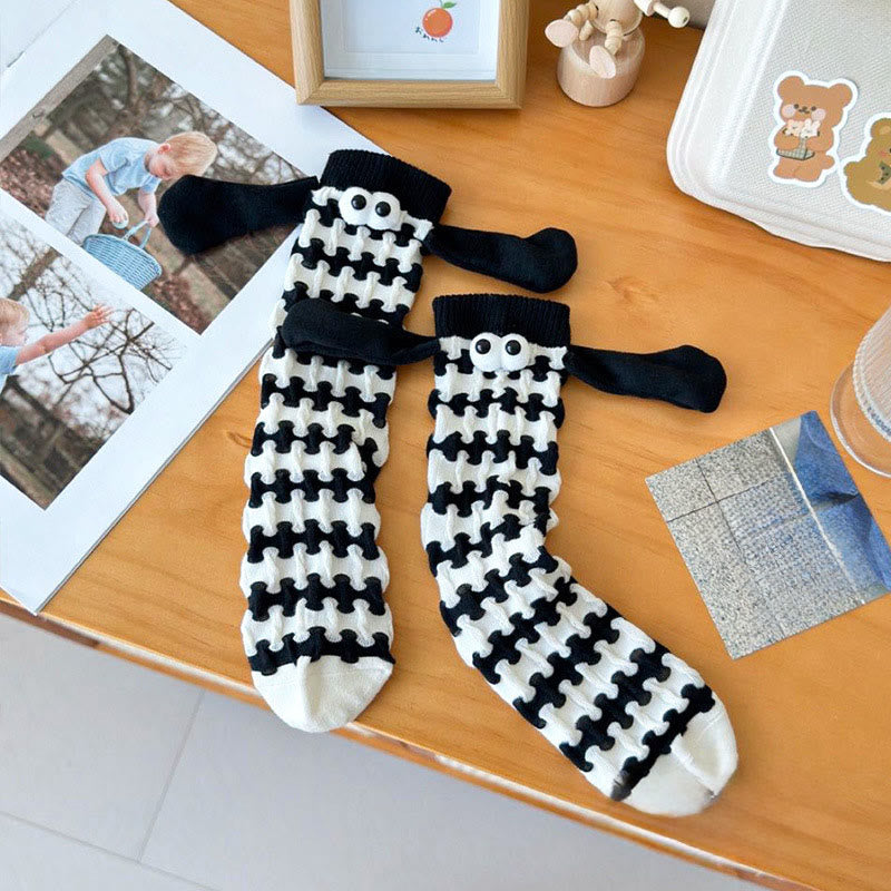 Plus Size Dopamine Hand In Hand Quarter Socks(5 Pairs) - Black - EU36-42(US3-8.5) - image 6