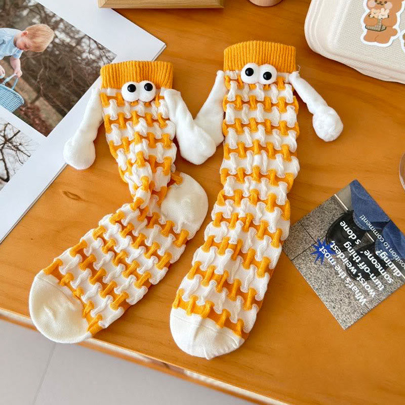 Plus Size Dopamine Hand In Hand Quarter Socks(5 Pairs) - Yellow - EU36-42(US3-8.5) - image 9