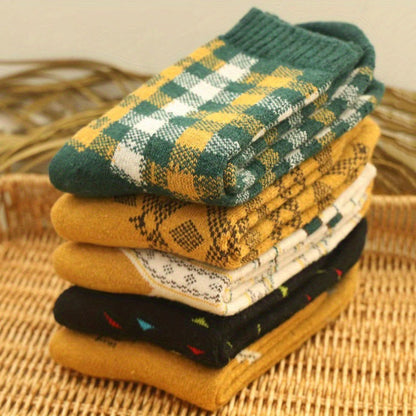 Plus Size Diamond Retro Quarter Socks(5 Pairs) - image 1