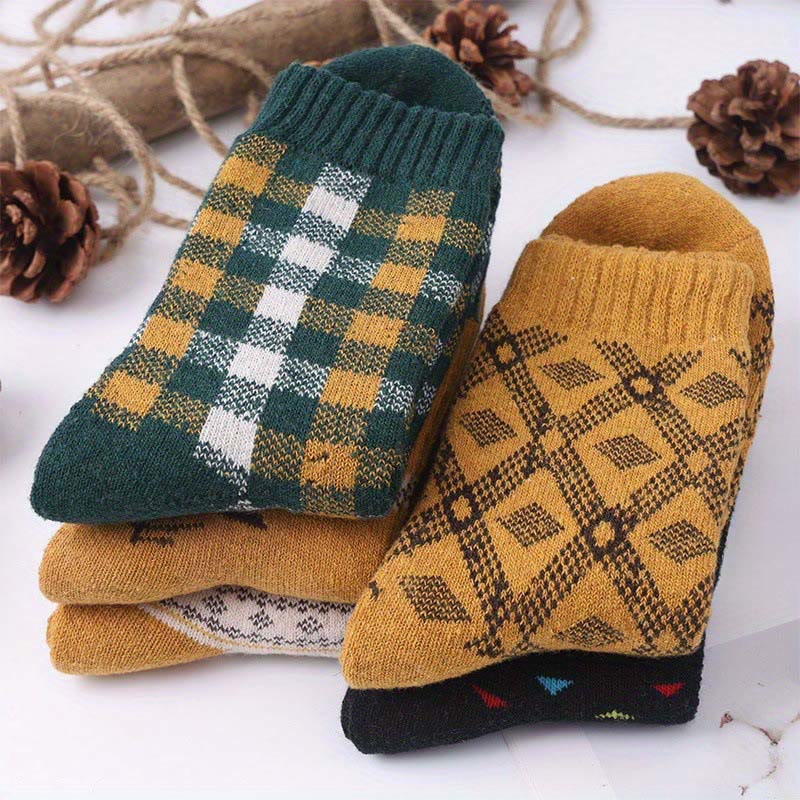 Plus Size Diamond Retro Quarter Socks(5 Pairs) - image 3