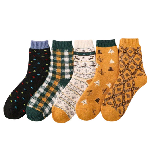 Plus Size Diamond Retro Quarter Socks(5 Pairs) - image 0
