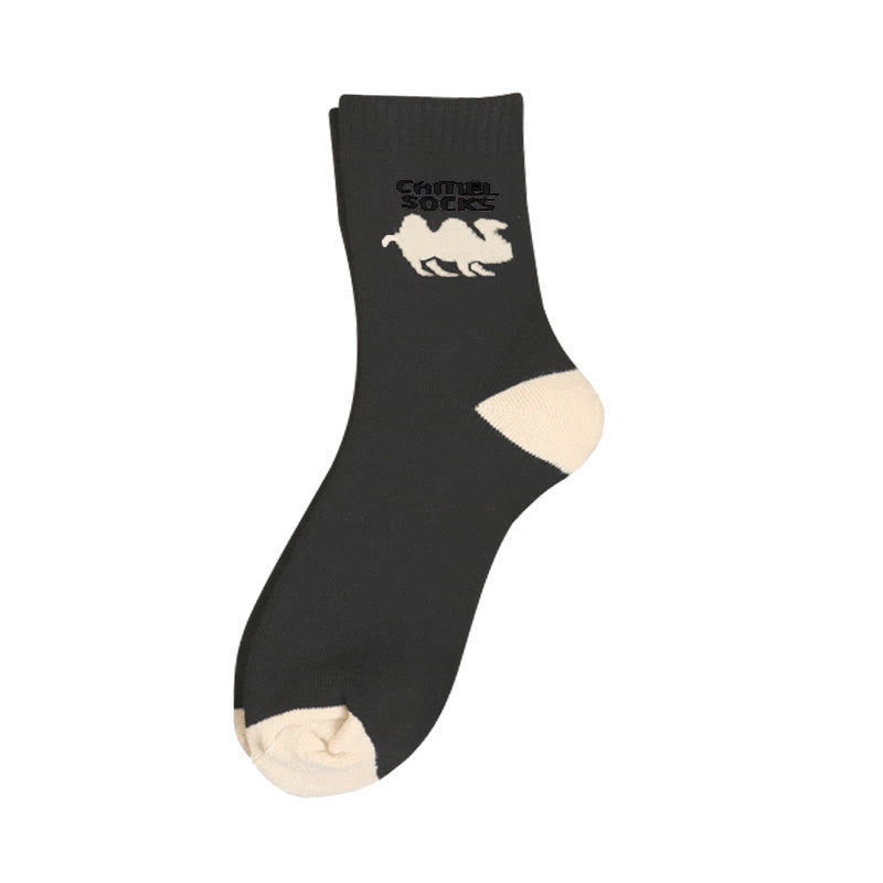Plus Size Camel Quarter Socks(5 Pairs) - Dark Grey - EU39-44(US6-10) - image 6