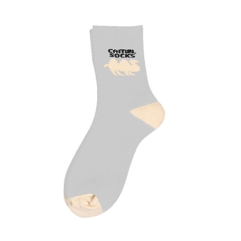 Plus Size Camel Quarter Socks(5 Pairs) - Light Gray - EU39-44(US6-10) - image 5