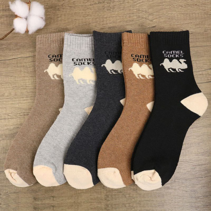 Plus Size Camel Quarter Socks(5 Pairs) - Multicolor - EU39-44(US6-10) - image 0