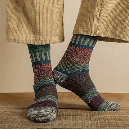 Plus Size Double Needle Retro Quarter Socks(5 Pairs) - image 1
