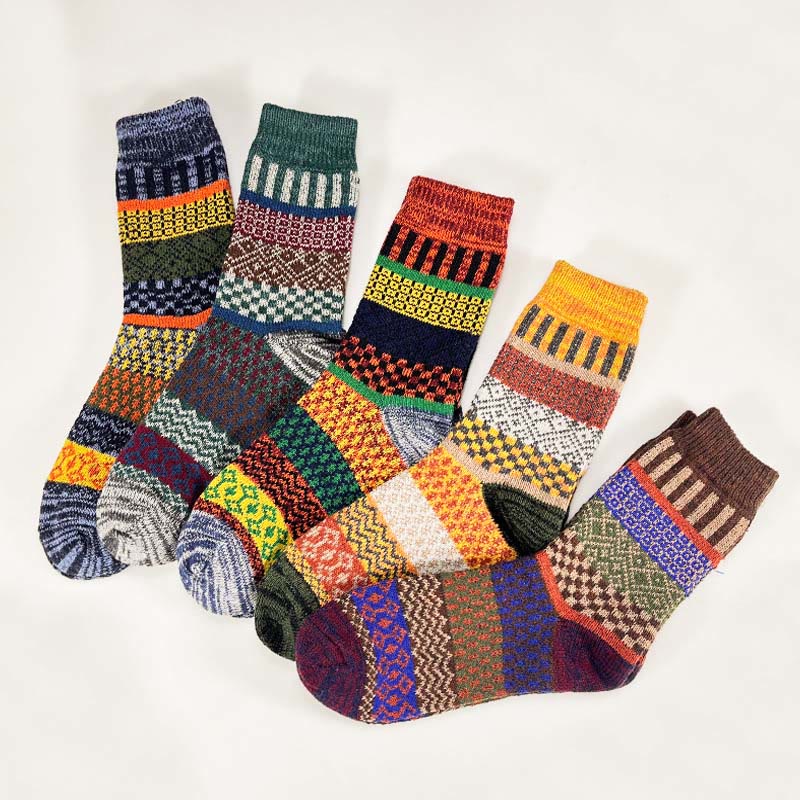 Plus Size Double Needle Retro Quarter Socks(5 Pairs) - Multicolor - EU36-43(US3-9) - image 2
