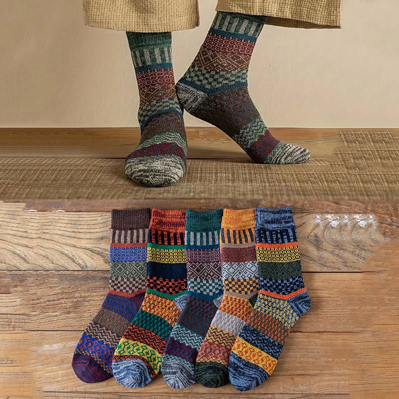 Plus Size Double Needle Retro Quarter Socks(5 Pairs) - image 0