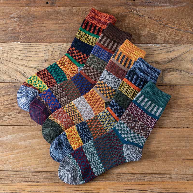 Plus Size Double Needle Retro Quarter Socks(5 Pairs) - image 3