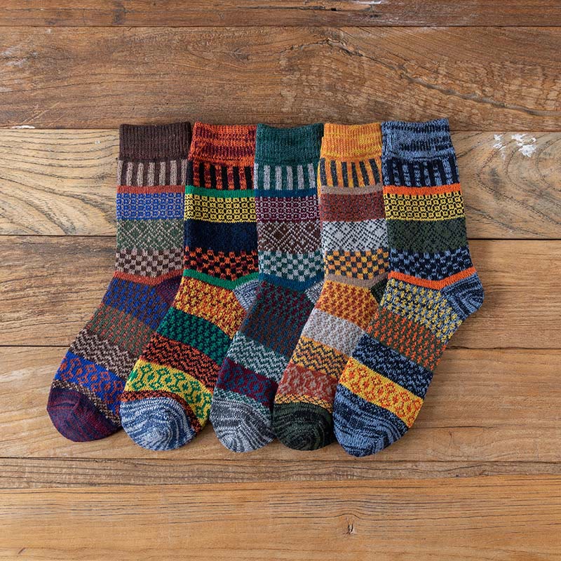 Plus Size Double Needle Retro Quarter Socks(5 Pairs) - image 4