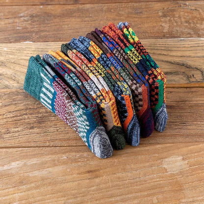 Plus Size Double Needle Retro Quarter Socks(5 Pairs) - image 5