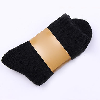 Plus Size Solid Color Wool Quarter Socks(5 Pairs) - Black - EU39-44(US6-10) - image 4