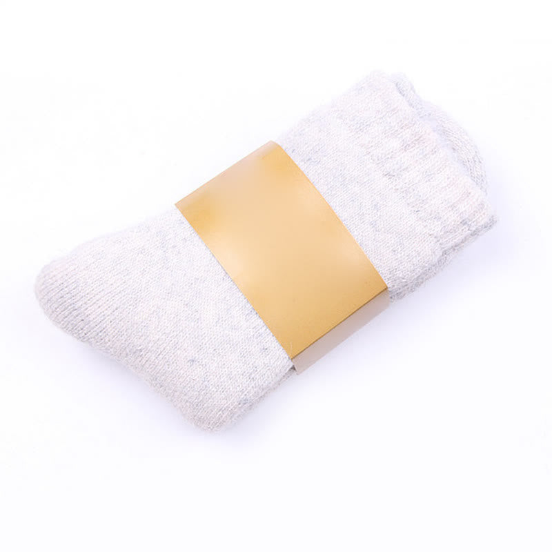 Plus Size Solid Color Wool Quarter Socks(5 Pairs) - Grey - EU39-44(US6-10) - image 2