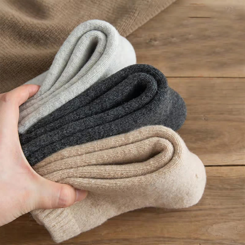 Plus Size Solid Color Wool Quarter Socks(5 Pairs) - image 1