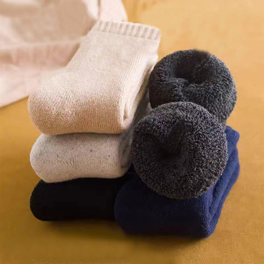 Plus Size Solid Color Wool Quarter Socks(5 Pairs) - Multicolor - EU39-44(US6-10) - image 0