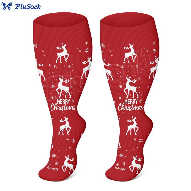 Plusock Plus Size Snowman Whale Elk Compression Socks - image 4