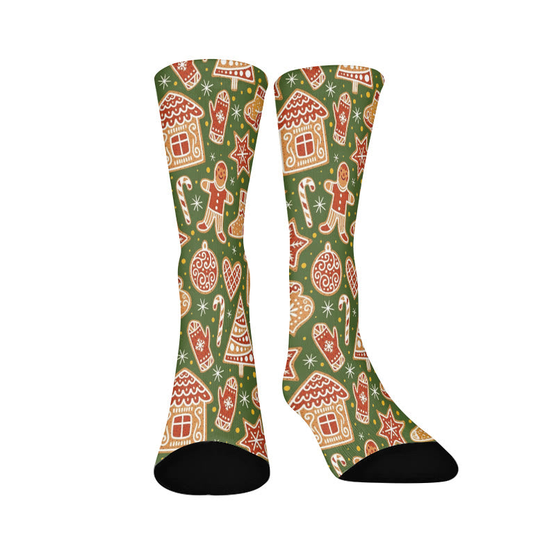 Plus Size Cute Christmas Quarter Socks - Green - EU37-44(US4-10) - image 3