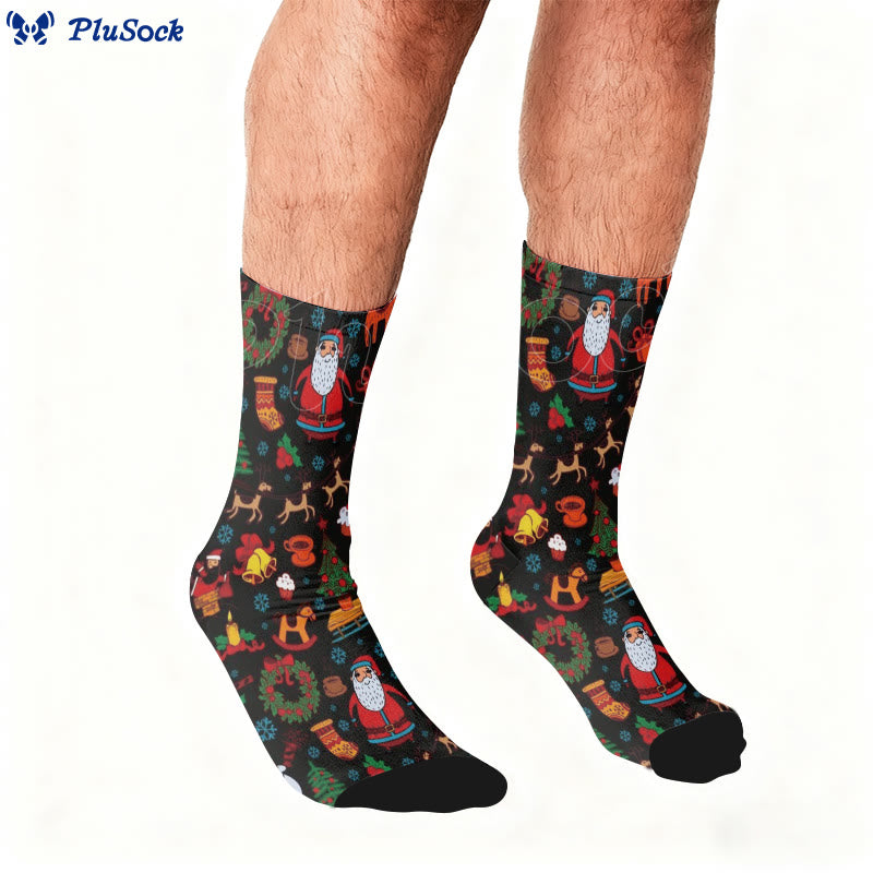 Plus Size Santa Claus Elk Quarter Socks - image 2
