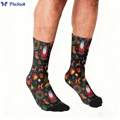 Plus Size Santa Claus Elk Quarter Socks - image 2